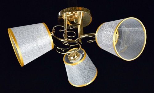 Люстра потолочная трехрожковая Мелодия Света 40Вт E27 220В Золото фото Люстра потолочная трехрожковая Мелодия Света 40Вт E27 220В Золото картинка